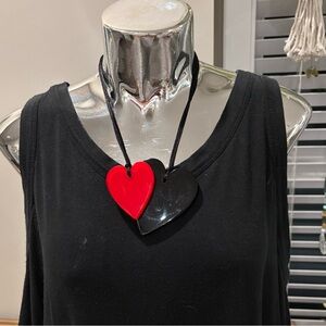ZSISKA double heart adjustable length necklace as new condition!